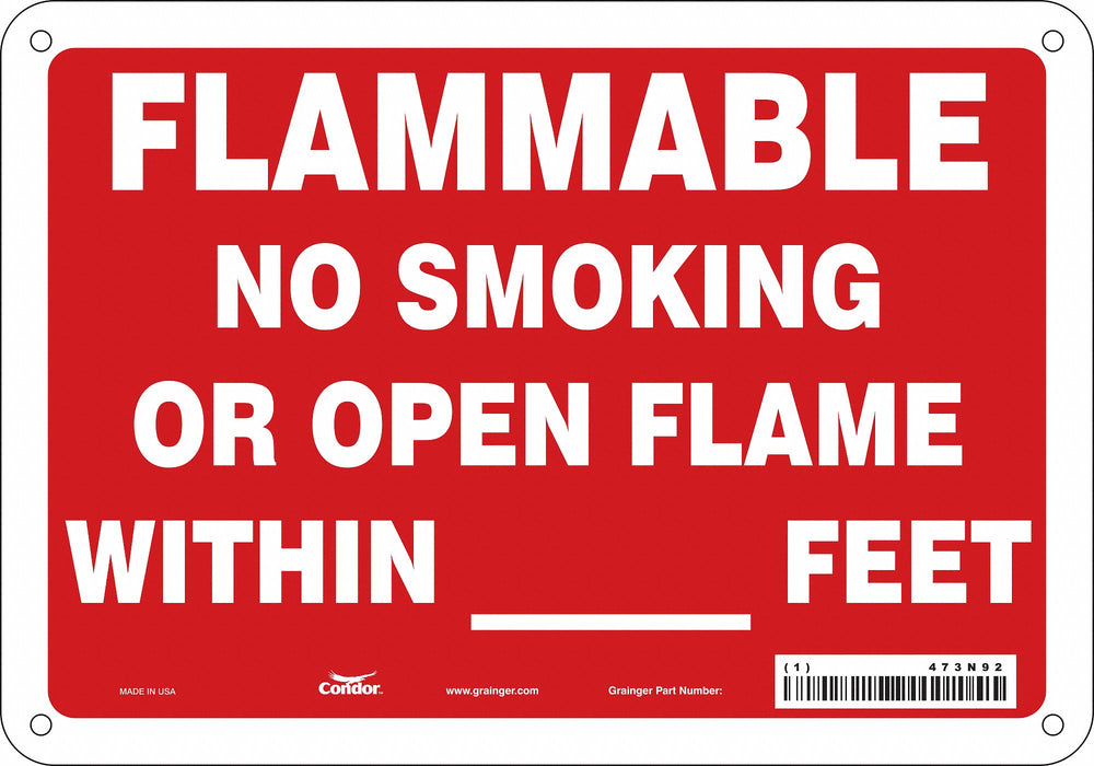 No Smoking Sign 7 in x 10 in Aluminum