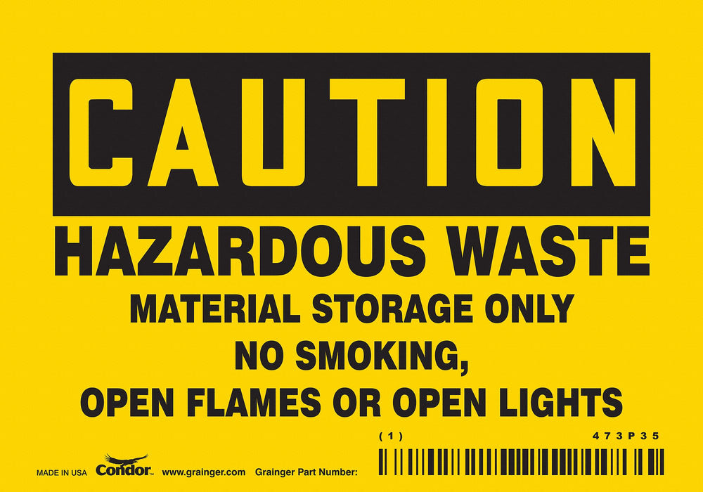 Safety Sign 3.5in x 5in Vinyl