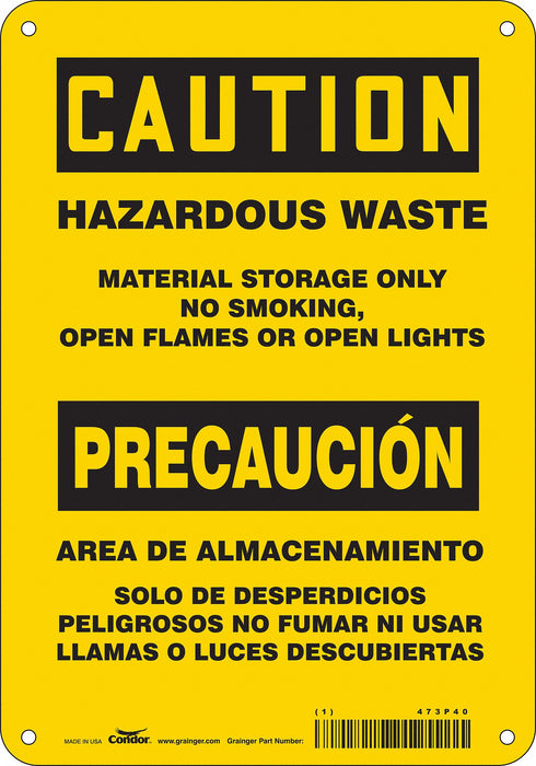Safety Sign 10 in x 7 in Aluminum