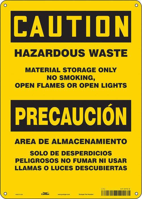 Safety Sign 14 in x 10 in Polyethylene
