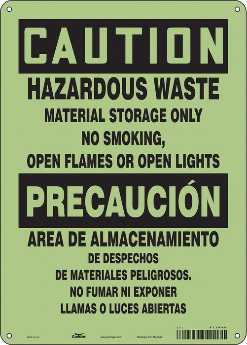 Safety Sign 14 in x 10 in Glow Vinyl