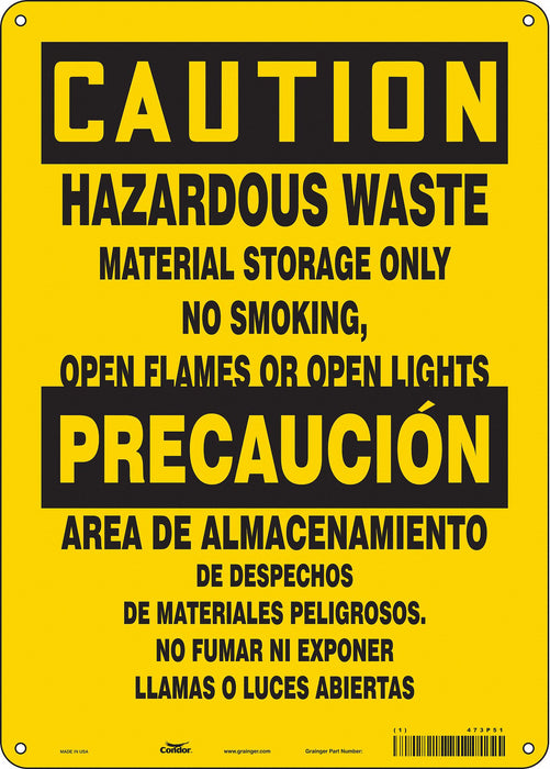 Safety Sign 14 in x 10 in Polyethylene