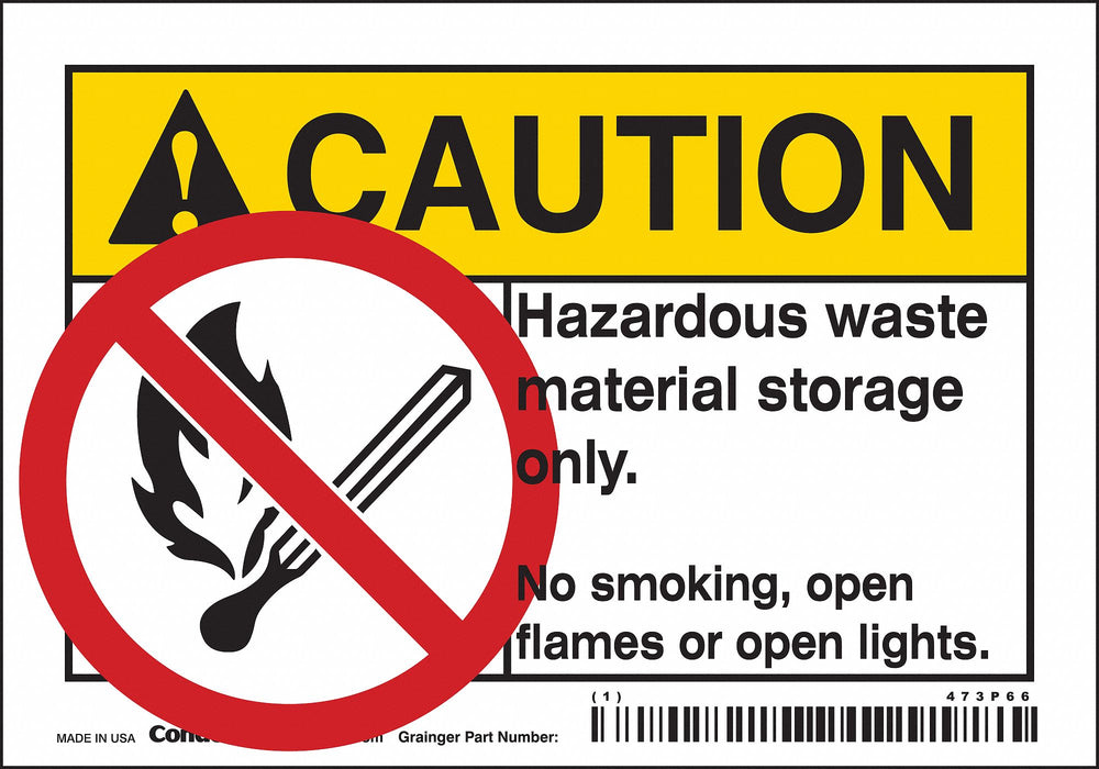 Safety Sign 3.5in x 5in Vinyl