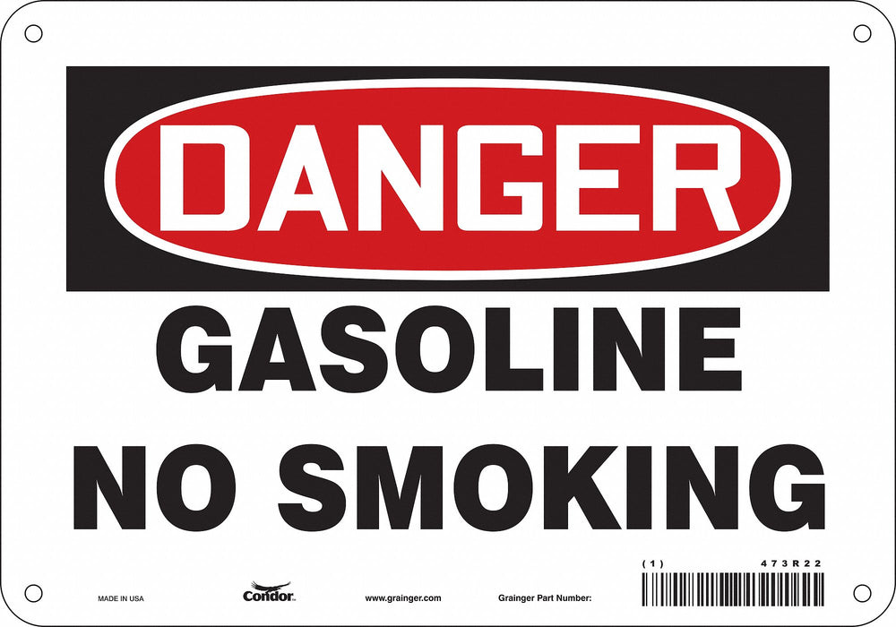 No Smoking Sign 7 in x 10 in Aluminum