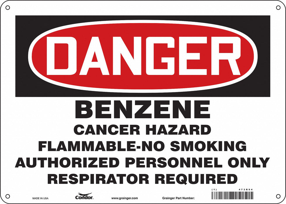 Safety Sign 10 in x 14 in Polyethylene