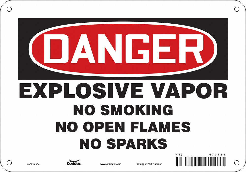 Safety Sign 7 in x 10 in Polyethylene