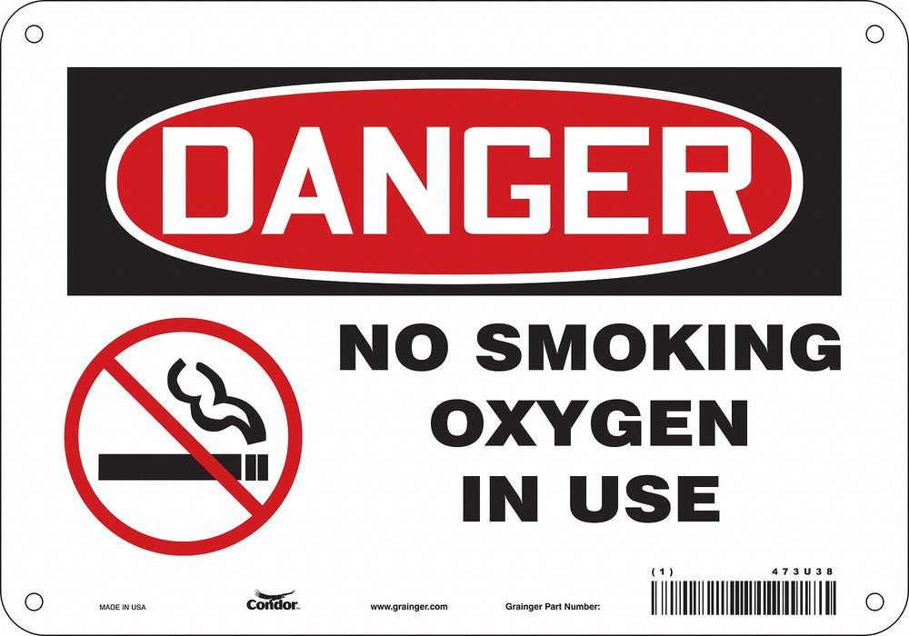No Smoking Sign 7 in x 10 in Aluminum
