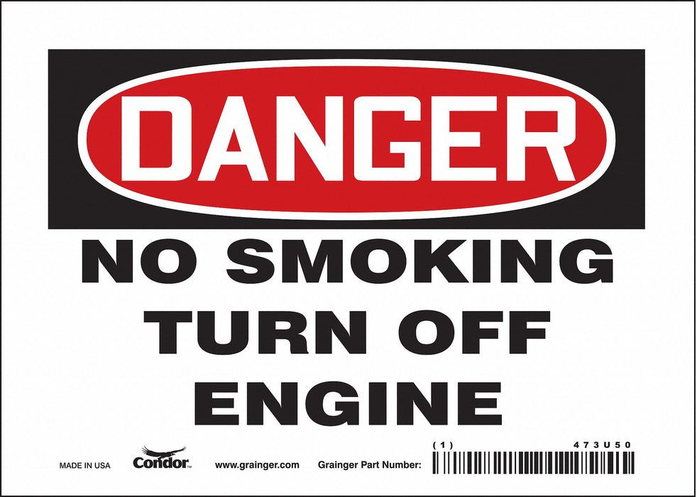 J8451 Safety Sign 5 in x 7 in Vinyl