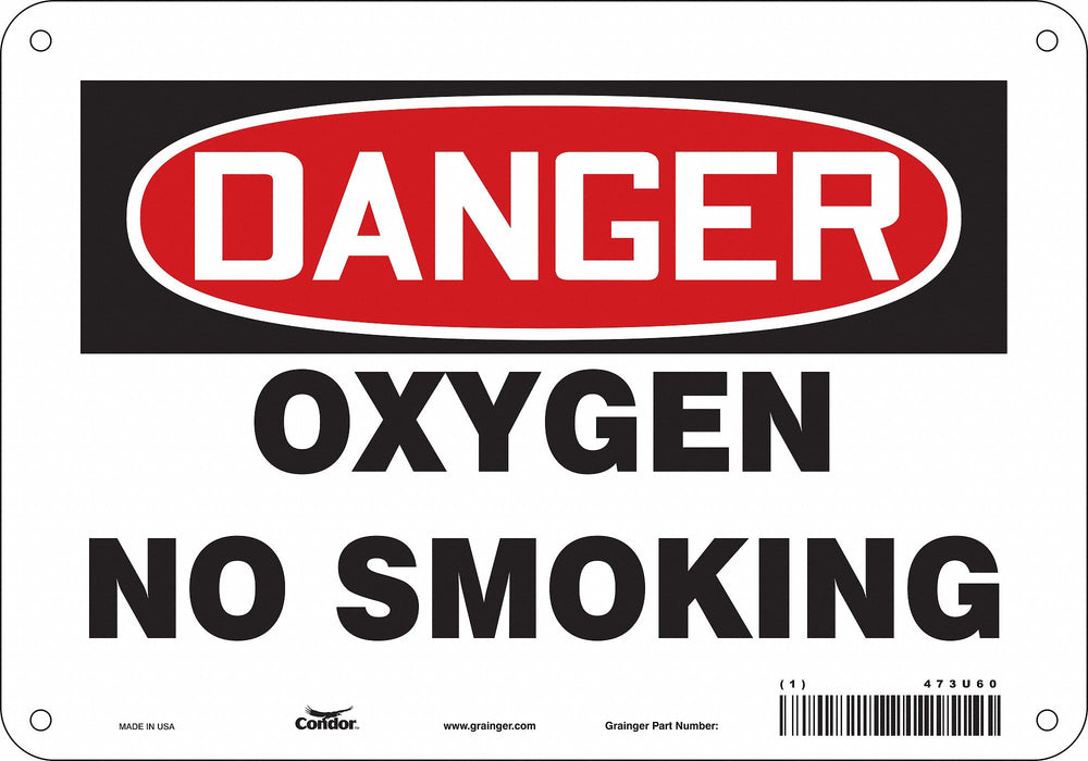 No Smoking Sign 7 in x 10 in Aluminum