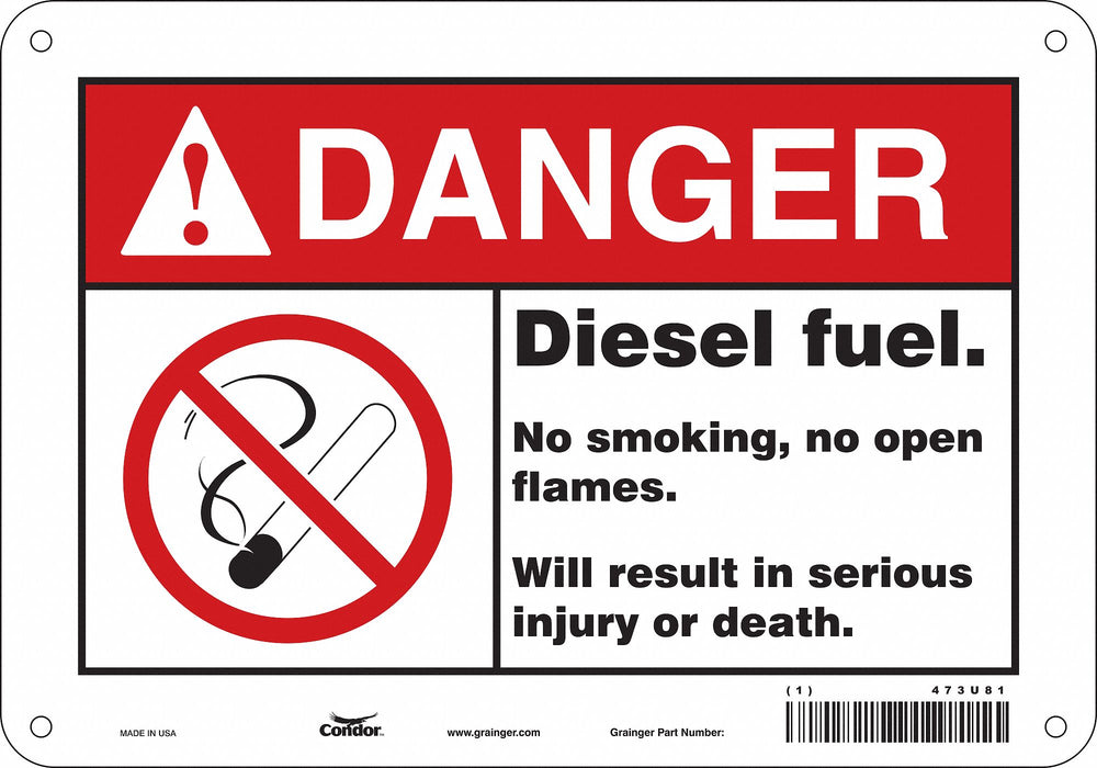No Smoking Sign 7 in x 10 in Aluminum