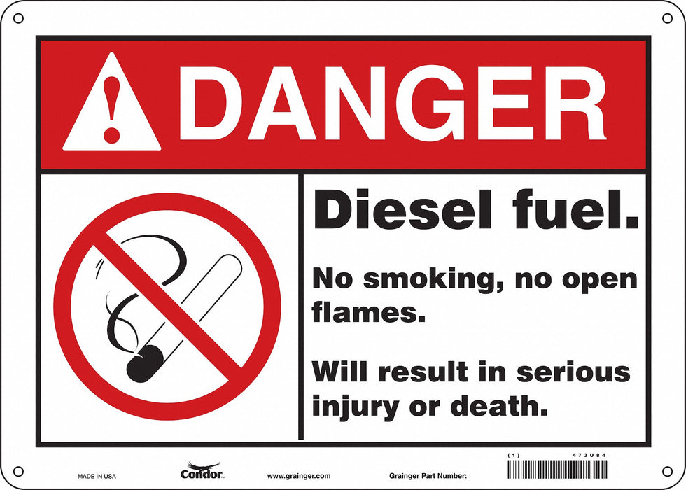 Safety Sign 10 in x 14 in Polyethylene