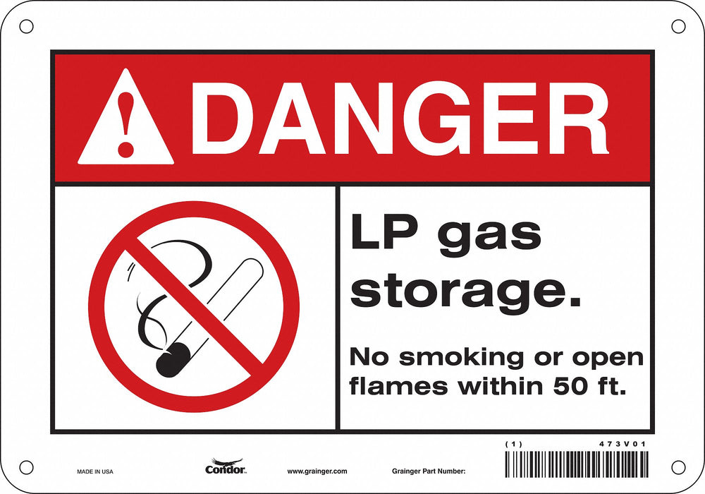 No Smoking Sign 7 in x 10 in Aluminum