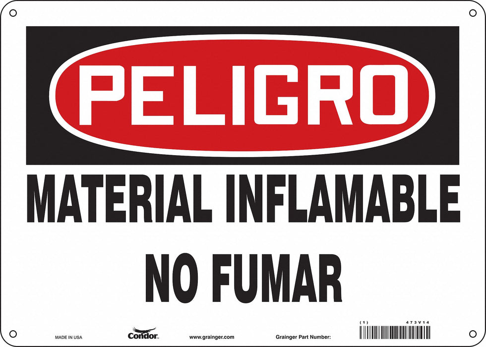 Safety Sign 10 in x 14 in Polyethylene