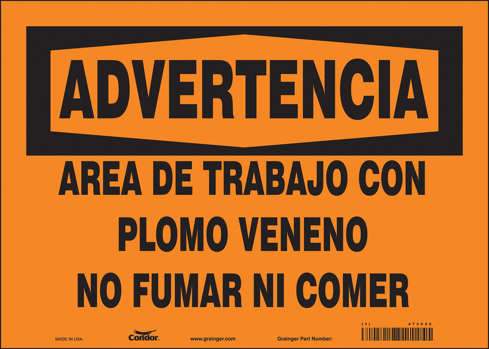 Safety Sign 10 in x 14 in Vinyl