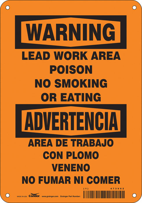 Safety Sign 10 in x 7 in Polyethylene
