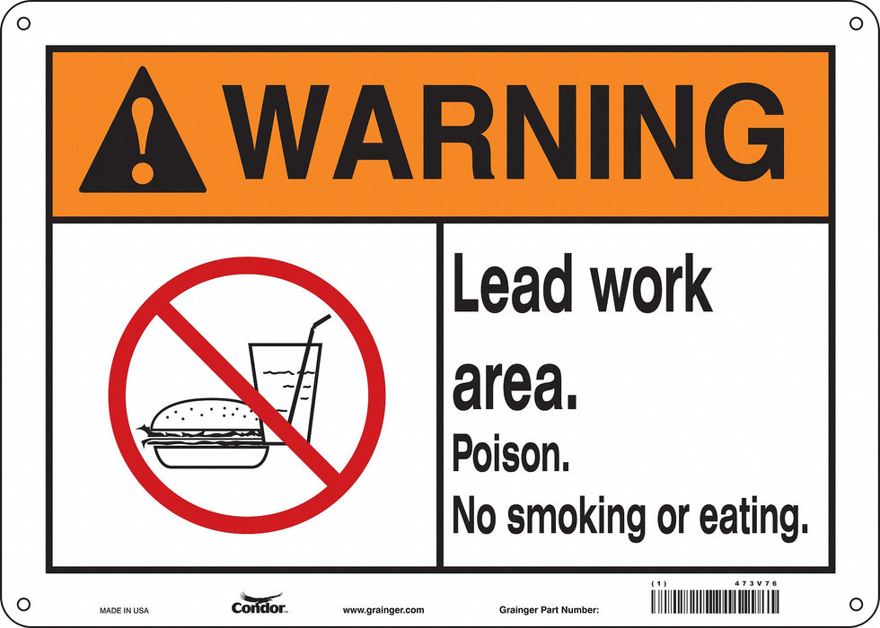 Safety Sign 10 in x 14 in Polyethylene