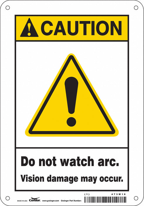 Safety Sign 10 in x 7 in Polyethylene