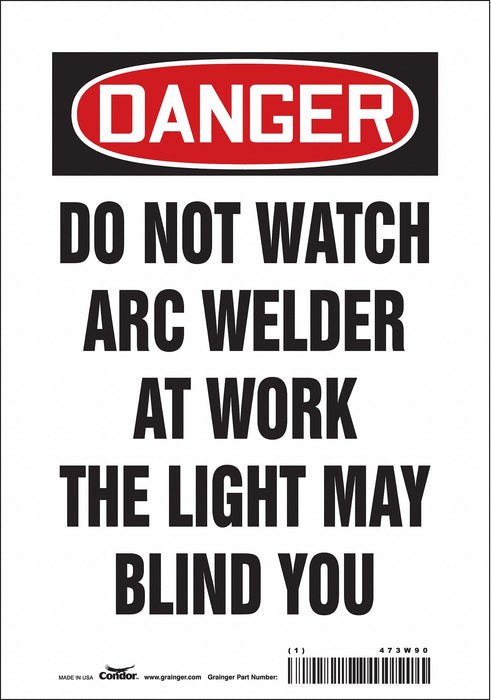 Safety Sign 10 inx7 in Vinyl