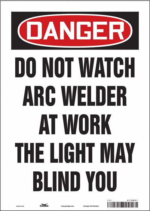 Safety Sign 14 in x 10 in Vinyl