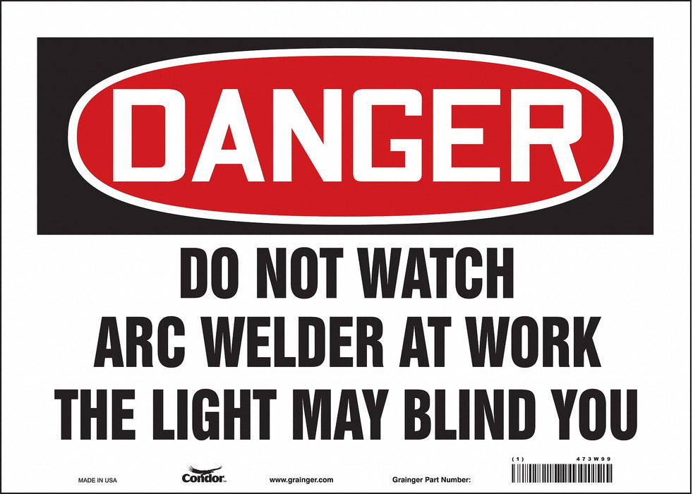 Safety Sign 10 inx14 in Vinyl