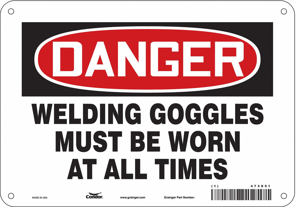 Safety Sign 7 in x 10 in Aluminum