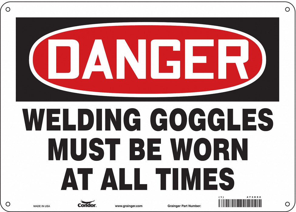 Safety Sign 10 in x 14 in Aluminum