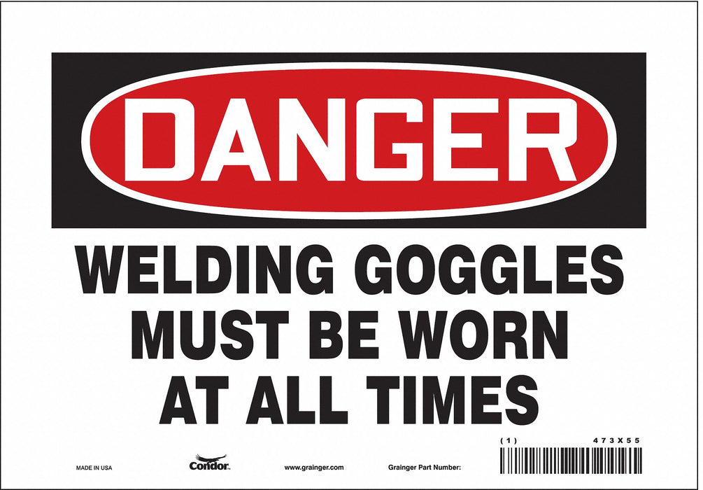 Safety Sign 7 in x 10 in Vinyl