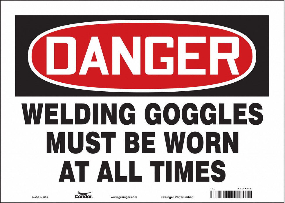 Safety Sign 10 in x 14 in Vinyl