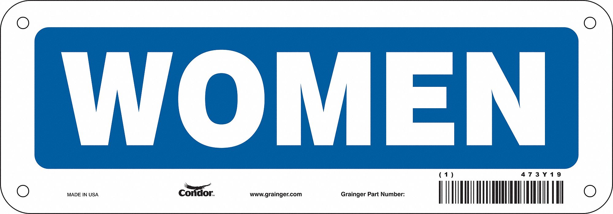 Safety Sign 3 1/2 in x 10 in Aluminum