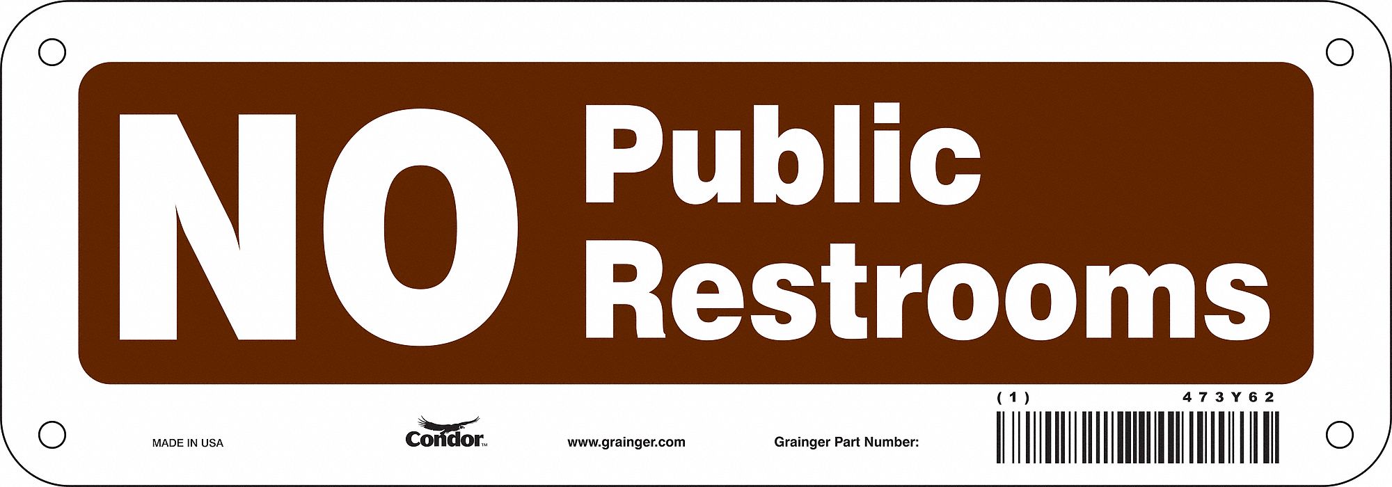 Safety Sign 3 1/2 x 10 in Polyethylene