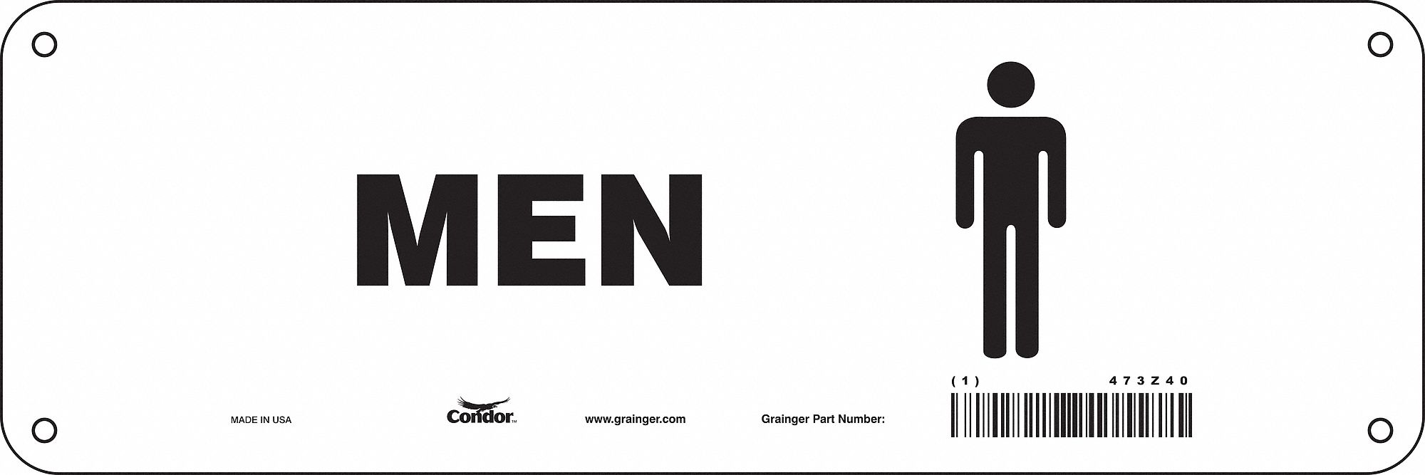 Safety Sign 4 in x 12 in Polyethylene