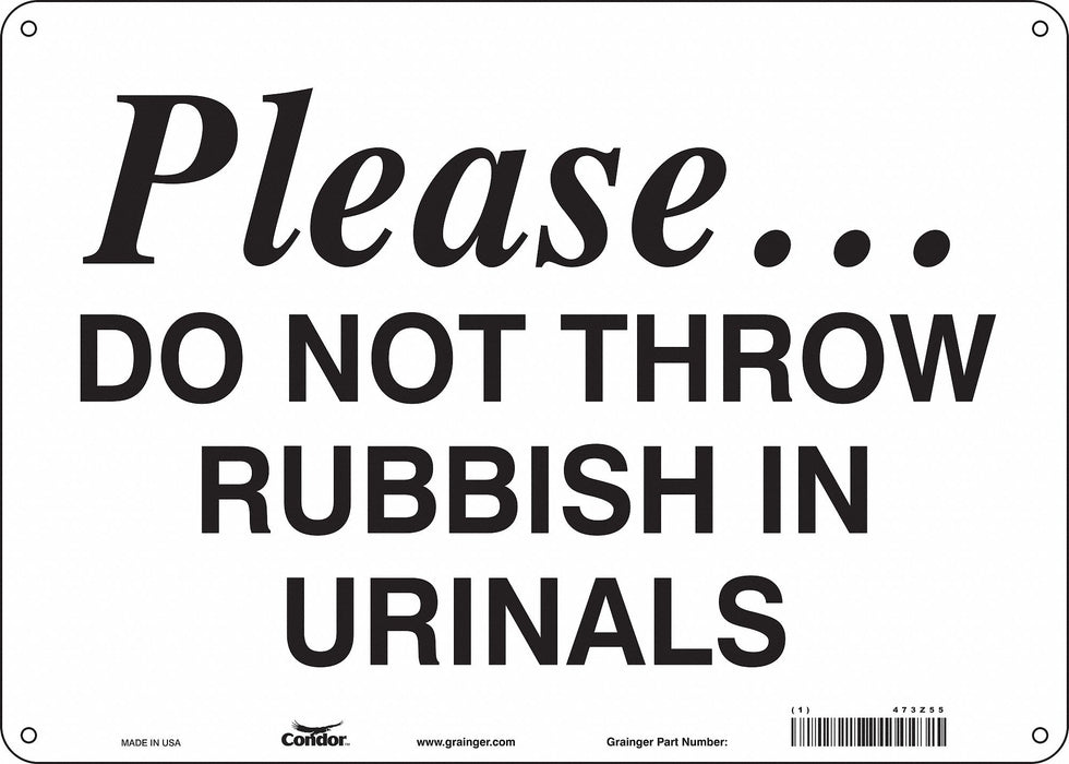 Safety Sign 10 in x 14 in Aluminum