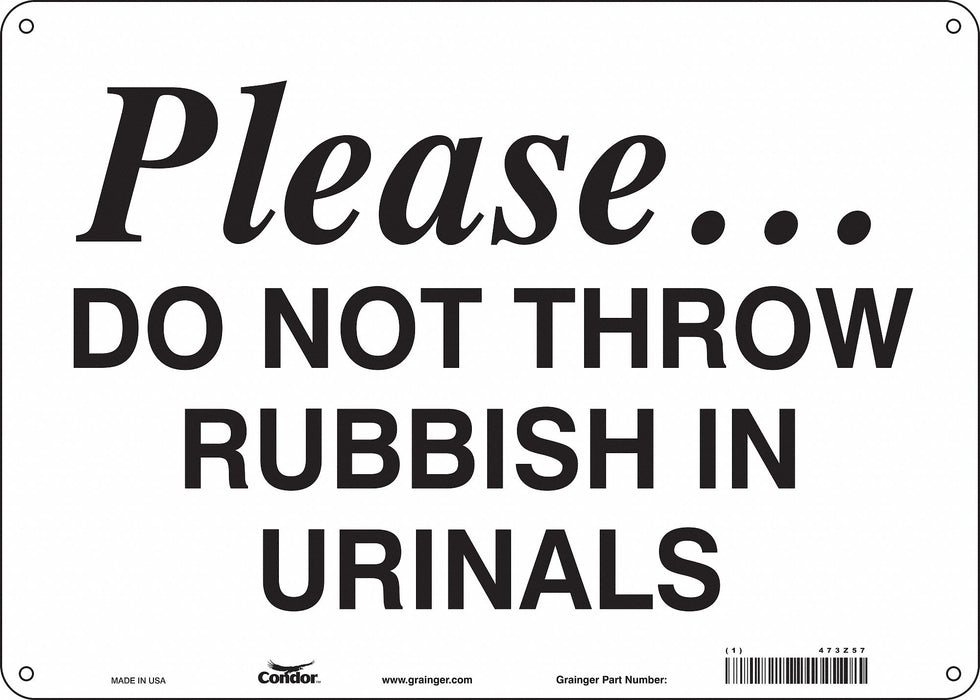 Safety Sign 10 in x 14 in Polyethylene