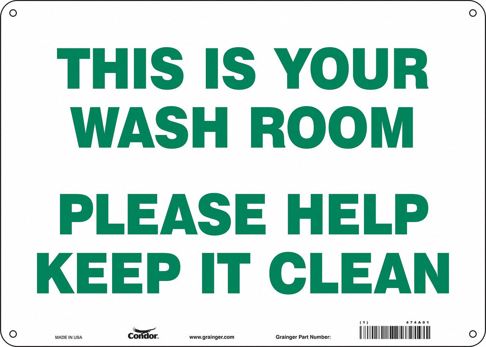 Safety Sign 10 in x 14 in Polyethylene