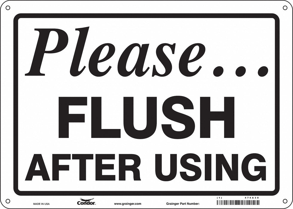 Safety Sign 10 in x 14 in Polyethylene