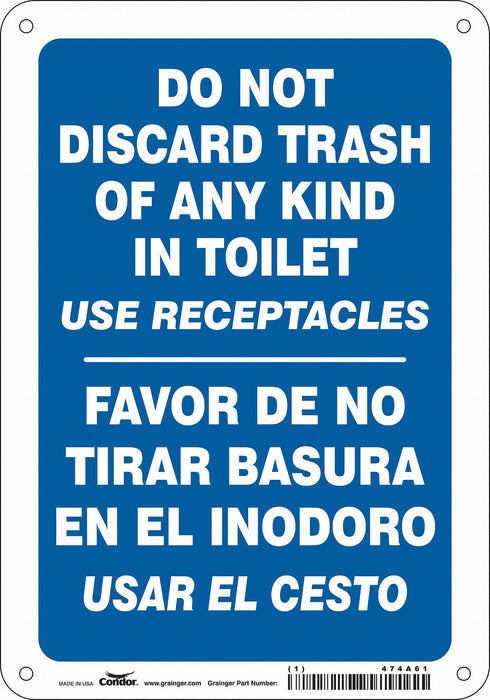 Safety Sign 10 in x 7 in Polyethylene