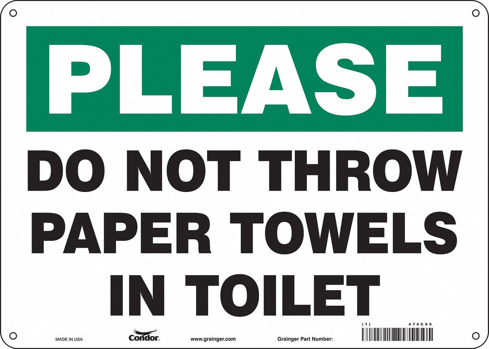 Safety Sign 10 in x 14 in Polyethylene