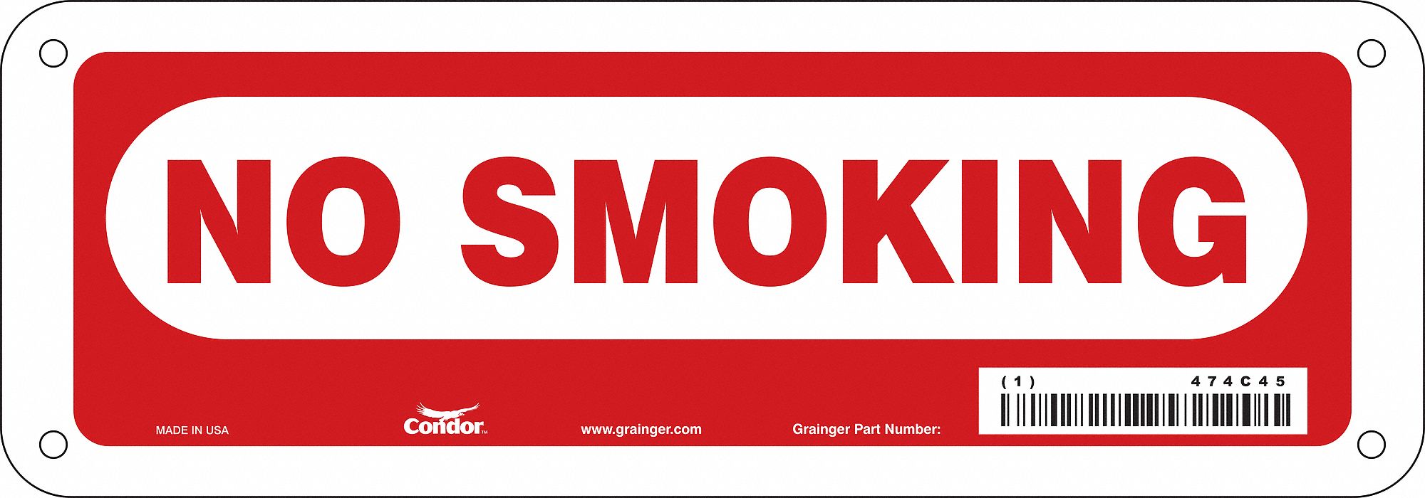 Safety Sign 3.5in x 10in Polyethylene