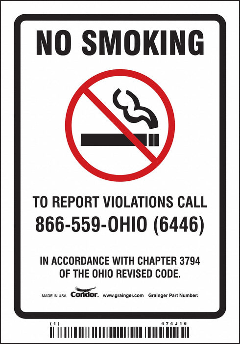 Safety Sign 5 inx3 1/2 in Vinyl