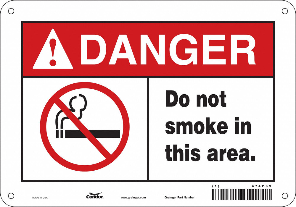 Safety Sign 7 in x 10 in Polyethylene