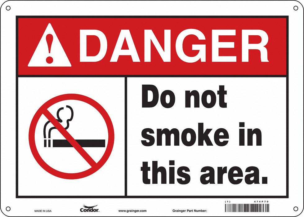 Safety Sign 10 in x 14 in Polyethylene
