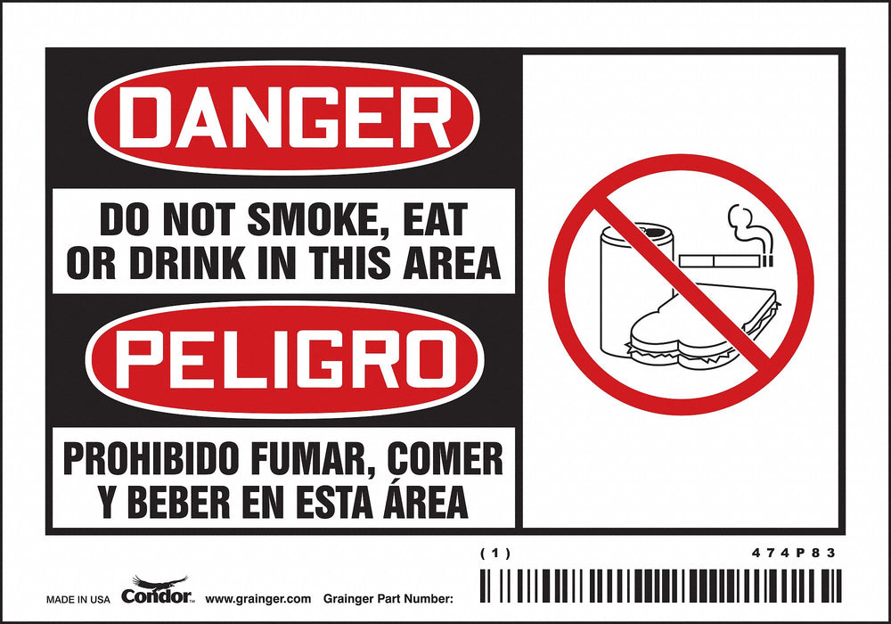 Safety Sign 3.5in x 5in Vinyl PK5