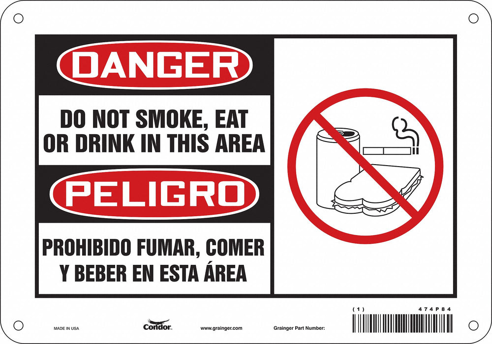Safety Sign 7 in x 10 in Polyethylene