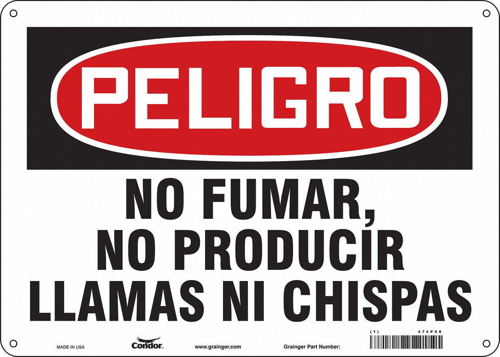 Safety Sign 10 in x 14 in Aluminum