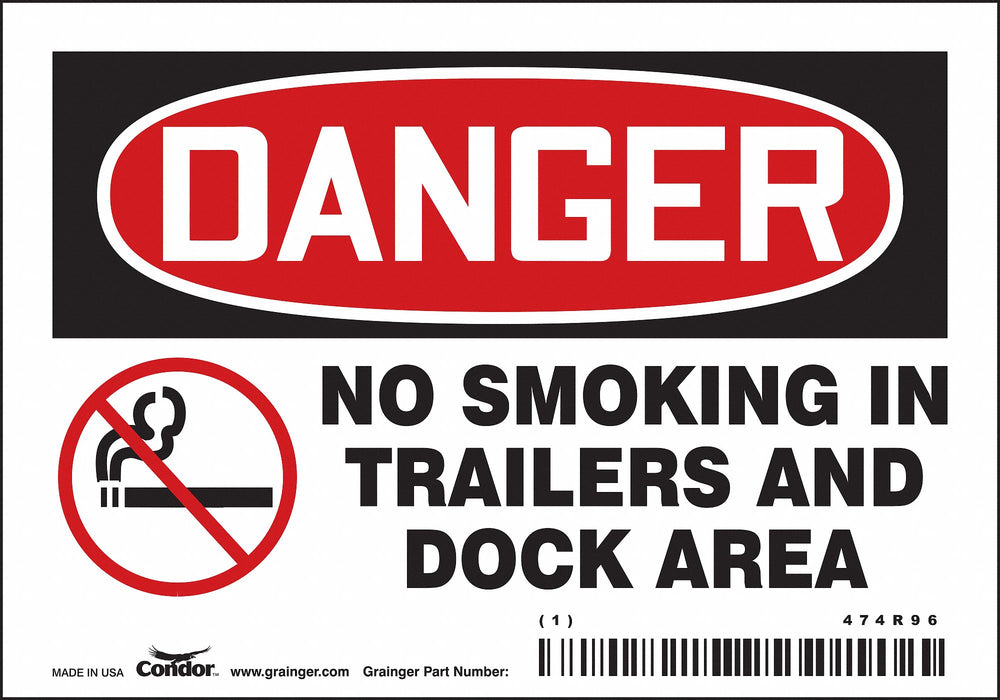 Safety Sign 3.5in x 5in Vinyl