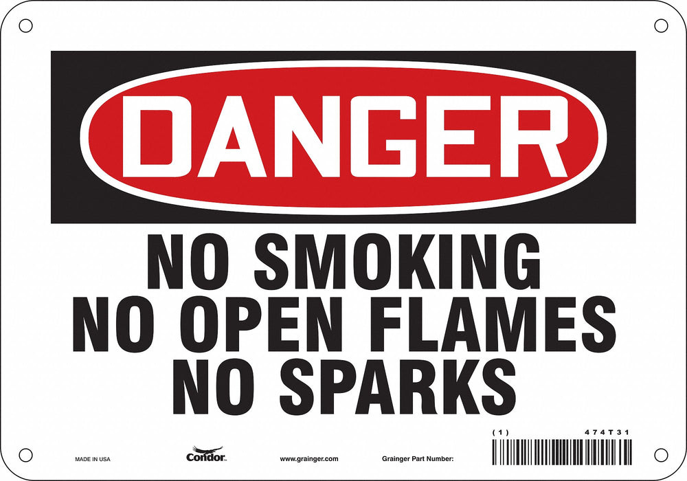 J6940 Safety Sign 7 inx10 in Polyethylene