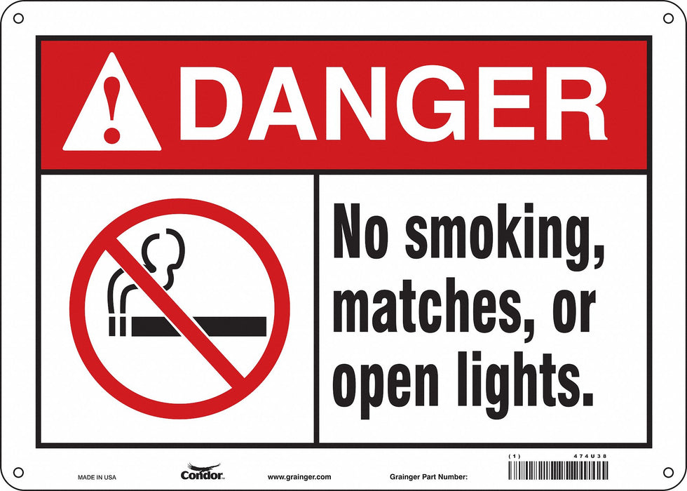 Safety Sign 10 in x 14 in Polyethylene
