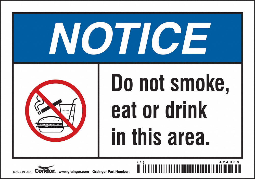 Safety Sign 3.5in x 5in Vinyl