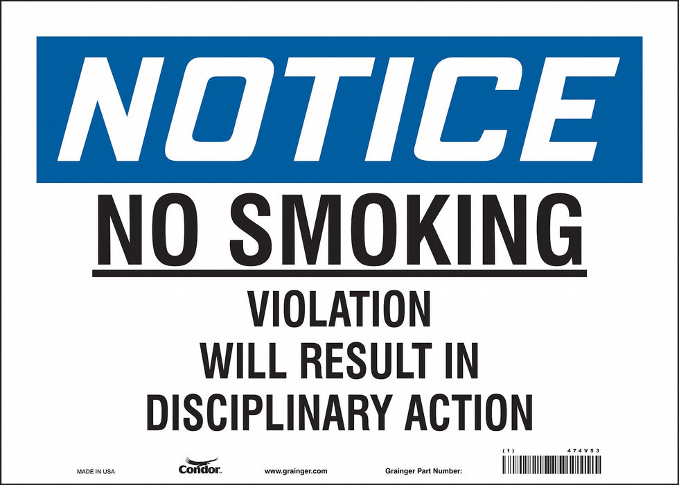 Safety Sign 10 in x 14 in Vinyl