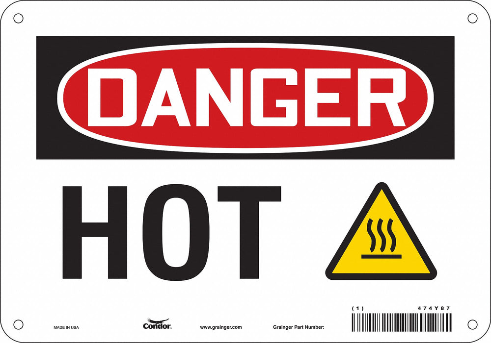 Danger Sign 7 in x 10 in Aluminum